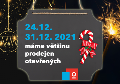 24. a 31.12. máme většinu prodejen otevřených